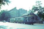 Budapest  bunter  Arbeits-Zug im Stadtverkehr #1_22-07-1975