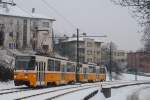 T5C5 4016+4266 auf der Steigungsstrecke der Linie 59 in der Nemetvölgyi ut auf der Fahrt nach Farkasreti - Marton ter.