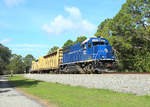 422 passes Turnbull Bay whilst working FEC local 905 from Jacksonville Bowden to New Smyrna Beach, 11 Feb 2020