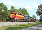 716 passes Turnbull Bay whilst hauling the Norfolk Southern geometry train from Miami to Jacksonville, 11 Feb 2020