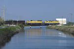 304 crosses one of the many canals in South Bay whilst working BT1, empty sugarcane cars from Clewiston to Bryant, 4 March 2019.