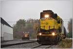 EMD GP-40 3040 der New York, Susquehanna and Western Railway, auch Susie-Q genannt, rangiert auf dem Gelände der Gold Star Feed & Grain Mill in Sangerfield NY.