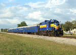 The Seminole Gulf Railroad`s Murder Mystery dinner train waits to depart Fort Myers, 16 Feb 2020.