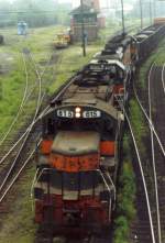 Springfield Terminal Railroad #615 (SD26) fhrt einem zug aus East Deerfield Massachussetts Rangierbahnhof.