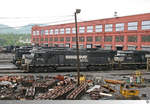 Neben der Norfolk Southern Maschine 6736 (EMD SD60I)stehen noch andere Maschinen am 20.