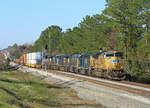 8596, 8136, 4760, 5354, 576 & 396 pass Jamestown whilst hauling a southbound double stack container train, 24 Nov 2017