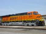 BNSF 5876 sits at the siding near the depot in Burlington, Iowa on 27 Feb 2006.