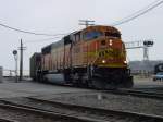 BNSF 9906 occupies Main Street Burlington, Iowa on 27 Feb 2006.