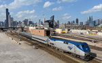 Der Amtrak-Zug 358  Wolverine Service  nach Toronto hat die Chicago Union Station vor wenigen Minuten verlassen, und wurde von mir am 27.