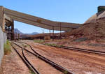 Das Ende der Stichstrecke: der Bahnhof einer Fabrik. Gemäss dem Namen gibt es hier in Potash eine oder mehrere Minen, deren Rohstoffe mit der Bahn abtransportiert werden. Moab, UT, 4.9.2022