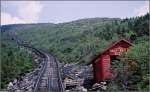 Half way up...am Anfang der Jacobs ladder (die Trestlebridge im Hintergrund wird Jakobsleiter genannt)befindet sich dieser Unterstand. (03.08.1998)