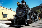 Engine 481 der Durango & Silverton Narrow Gauge Railroad in Silverton am 01.10.1991.
Analogaufnahme auf Kodachrome 50, Brennweite 24mm