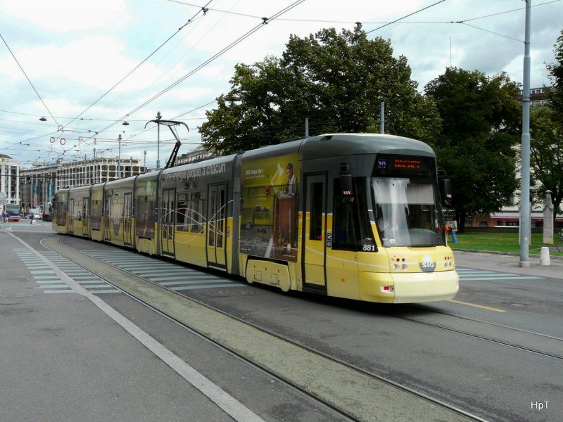 TPG - Tram Be 6/8 884 unterwegs auf der Linie 12 am 04.09.2009