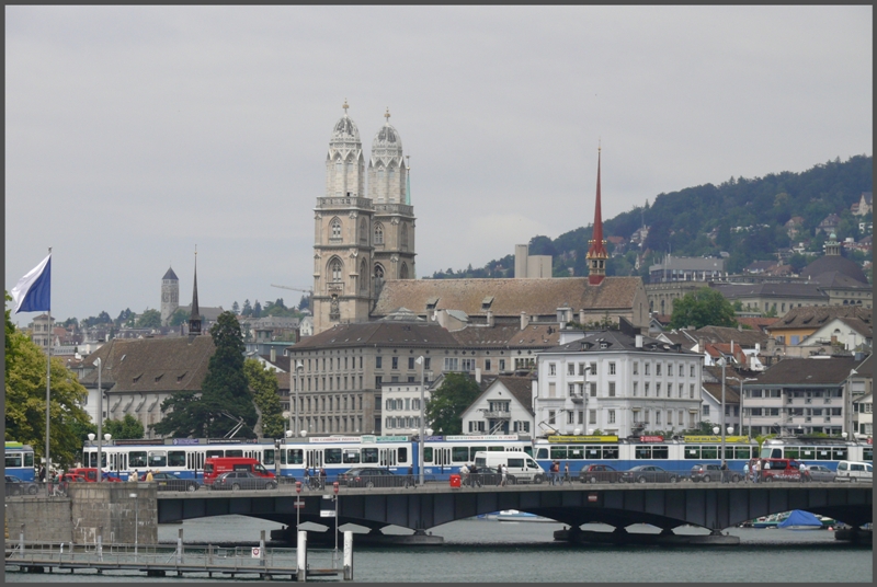 Tramstau auf der Quaibrcke in Zrich.(24.06.2009)