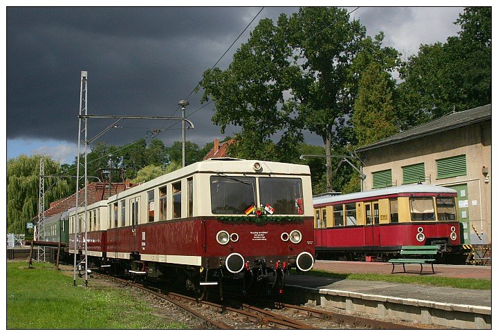 Triebwagen der Buckower Kleinbahn, aufgenommen am 09.09.2007 in Buckow