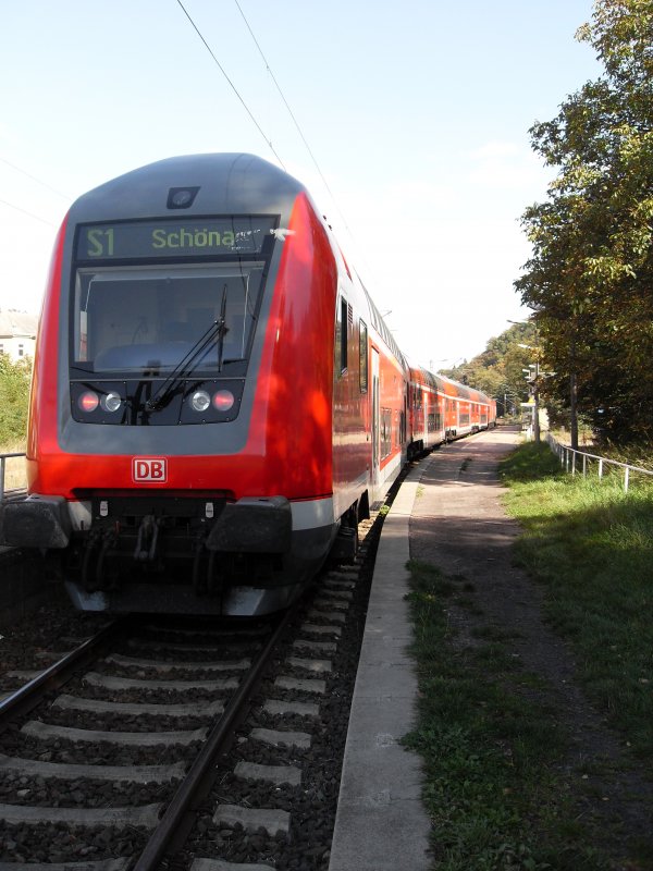 Triebwagen der S1 in Meien Triebischtal