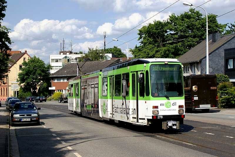 Tw 278 auf der Groenbaumer Strae (12. Juni 2009)