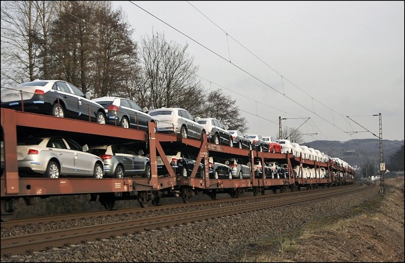 Viele neue AUDI´s auf dem Weg zur Kste... (13.03.2009)
