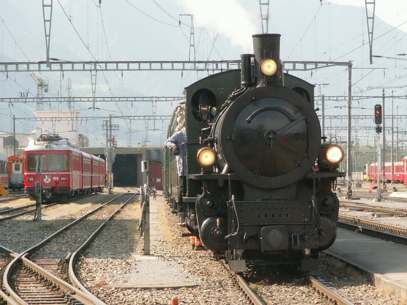 Vorbereitung zur  Muttertags Dampffahrt  mit Lok Nr.107 am 11.Mai 2008 in Landquart