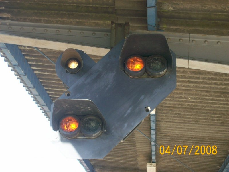 Vorsignalwiederholer im Bahnhof Kirn/Nahe.