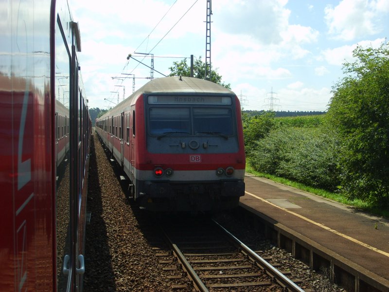 Zugkreuzung in Stein, am 21.8.2007